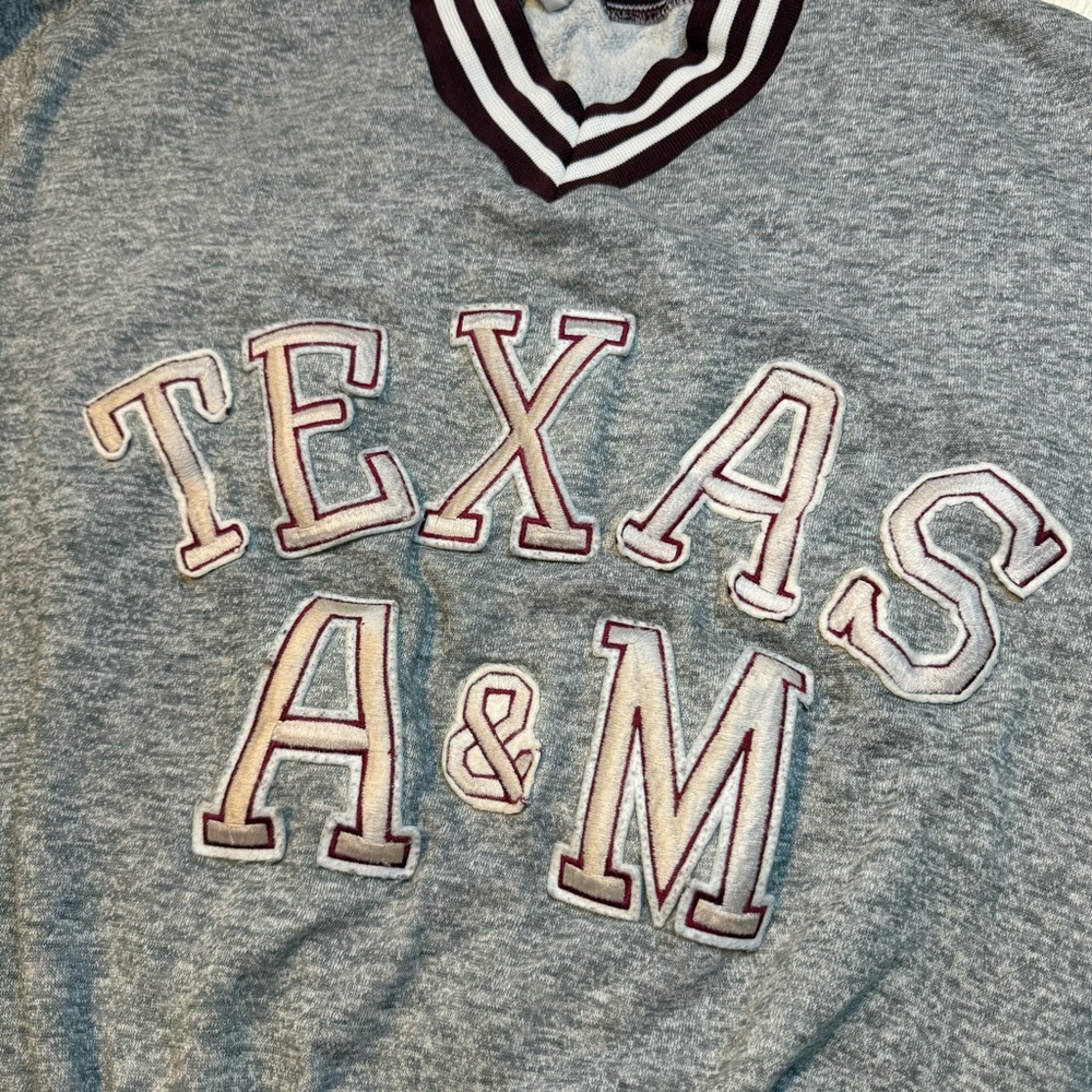 Texas A&M Varsity Vintage Style V-Neck Sweater - Picture 2 of 8